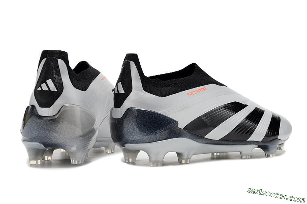 Adidas Predator Accuracy+ Laceless FG High-Tops Soccer Cleats - Silver/Black 6