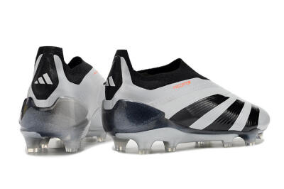 Adidas Predator Accuracy+ Laceless FG High-Tops Soccer Cleats - Silver/Black