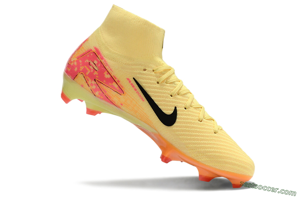 Nike Air Zoom Mercurial Superfly 10 Elite FG High-Tops Soccer Cleats - Yellow/Black/Pink/Gold 4
