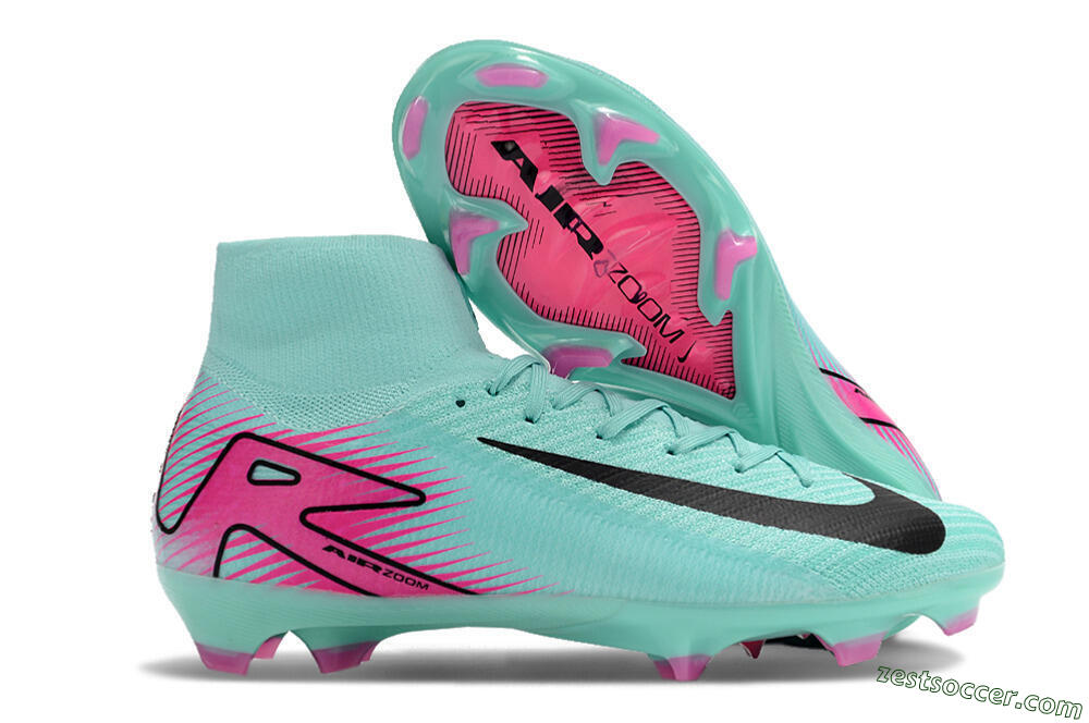 Nike Air Zoom Mercurial Superfly 10 Elite FG High-Tops Soccer Cleats - Jade/Black/Pink 0