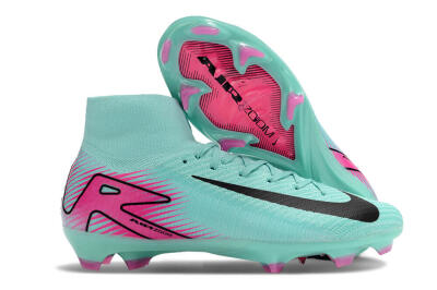 Nike Air Zoom Mercurial Superfly 10 Elite FG High-Tops Soccer Cleats - Jade/Black/Pink