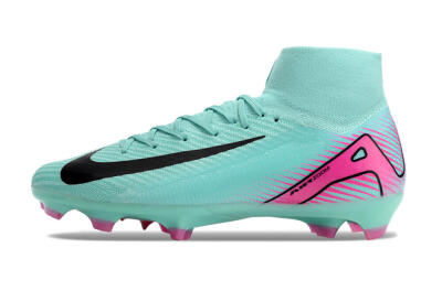 Nike Air Zoom Mercurial Superfly 10 Elite FG High-Tops Soccer Cleats - Jade/Black/Pink