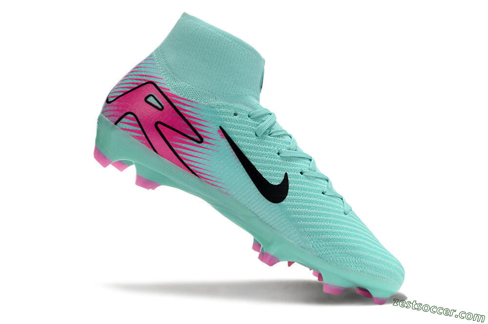 Nike Air Zoom Mercurial Superfly 10 Elite FG High-Tops Soccer Cleats - Jade/Black/Pink 4