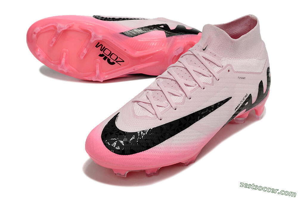 Nike Air Zoom Mercurial Superfly 9 Elite FG High-Tops Soccer Cleats - Pink/Black 3