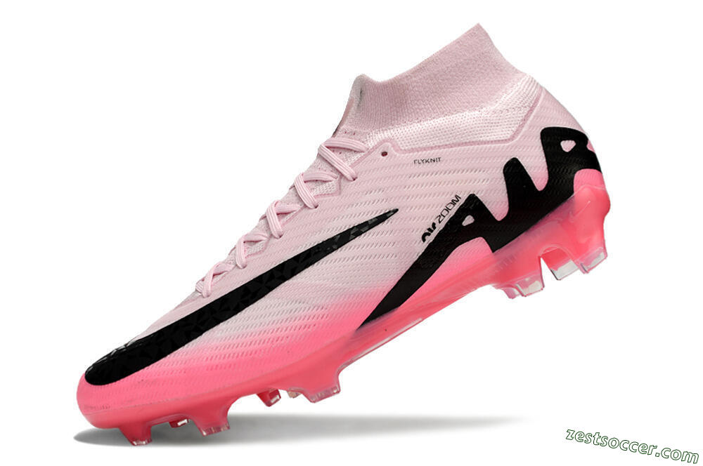 Nike Air Zoom Mercurial Superfly 9 Elite FG High-Tops Soccer Cleats - Pink/Black 5