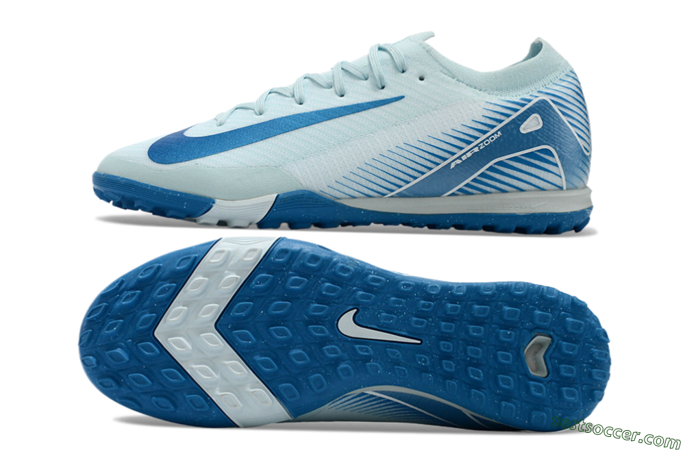 Nike Air Zoom Mercurial Vapor 16 Elite TF Low-Tops Soccer Shoes - Jade/Beige/Blue 1
