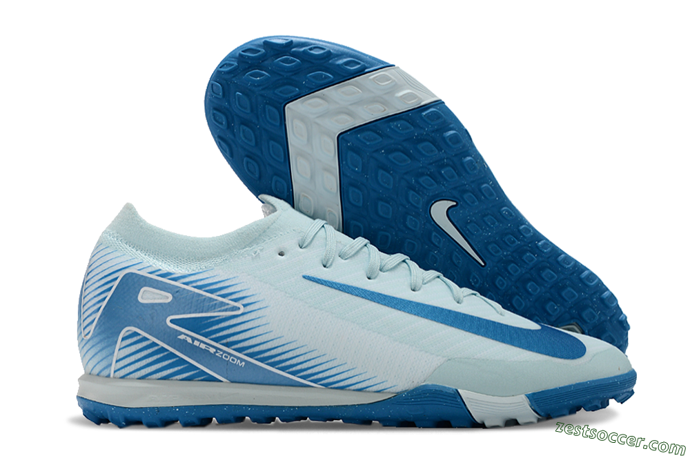 Nike Air Zoom Mercurial Vapor 16 Elite TF Low-Tops Soccer Shoes - Jade/Beige/Blue 0