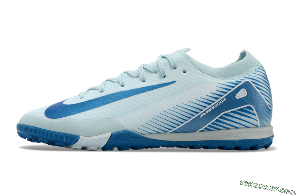Nike Air Zoom Mercurial Vapor 16 Elite TF Low-Tops Soccer Shoes - Jade/Beige/Blue 2