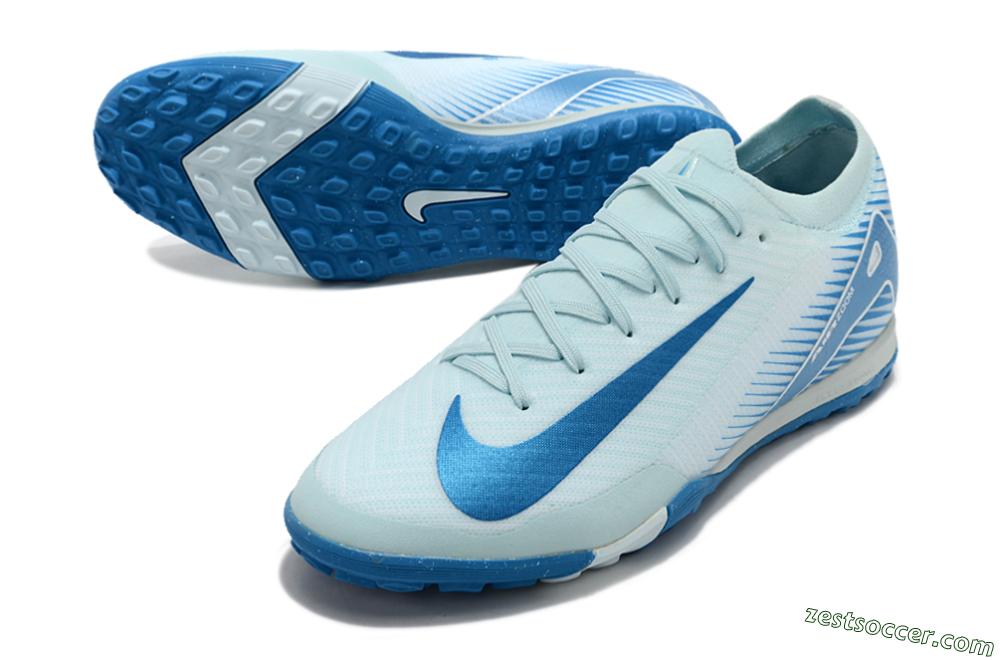 Nike Air Zoom Mercurial Vapor 16 Elite TF Low-Tops Soccer Shoes - Jade/Beige/Blue 3
