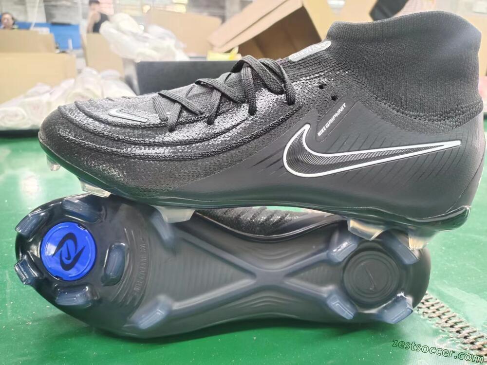 Nike Phantom Luna Elite FG High-Tops Soccer Cleats - Black/White/Blue