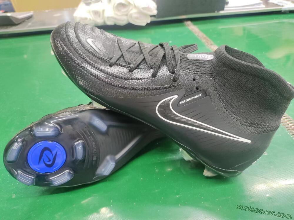 Nike Phantom Luna Elite FG High-Tops Soccer Cleats - Black/White/Blue