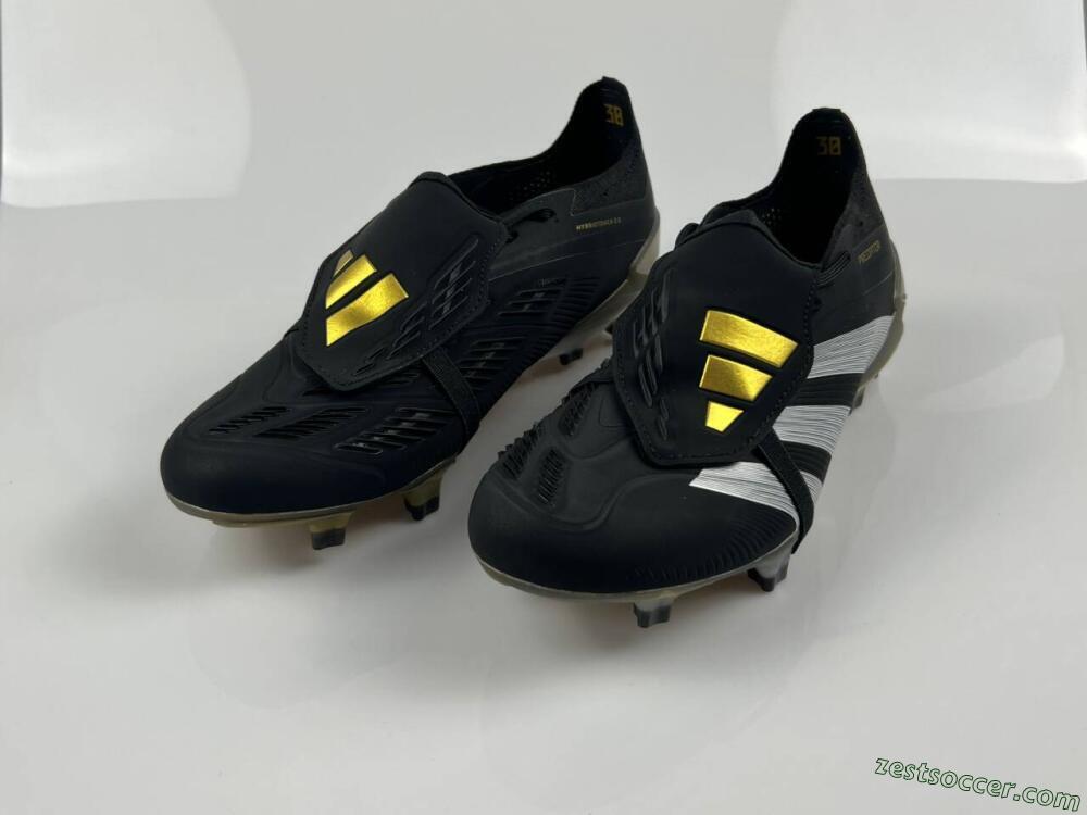 Adidas Predator Elite Foldover Tongue FG Low-Tops Soccer Cleats - Black/White/Gold