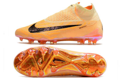 Nike Phantom GX Elite DF Link Blaze Pack FG High-Tops Soccer Cleats - Citron Tint/Burgundy Crush