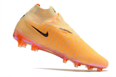 Nike Phantom GX Elite DF Link Blaze Pack FG High-Tops Soccer Cleats - Citron Tint/Burgundy Crush