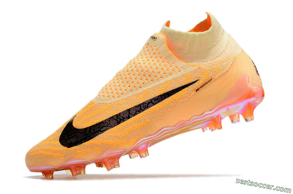Nike Phantom GX Elite DF Link Blaze Pack FG High-Tops Soccer Cleats - Citron Tint/Burgundy Crush 5