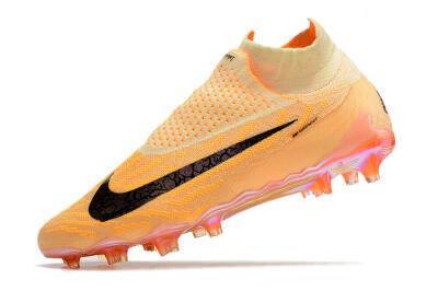 Nike Phantom GX Elite DF Link Blaze Pack FG High-Tops Soccer Cleats - Citron Tint/Burgundy Crush