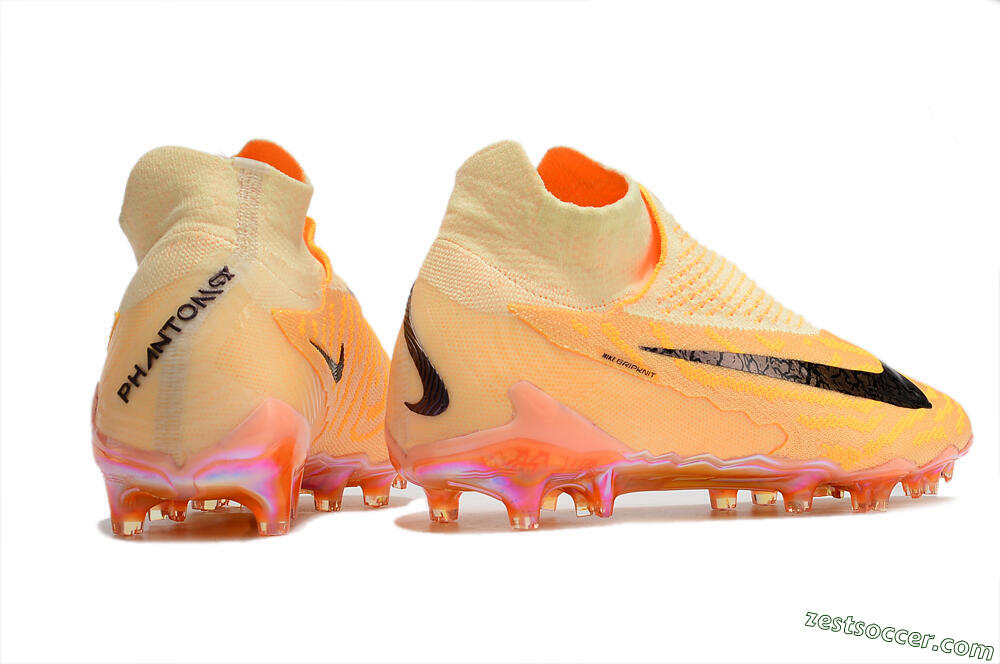 Nike Phantom GX Elite DF Link Blaze Pack FG High-Tops Soccer Cleats - Citron Tint/Burgundy Crush 6