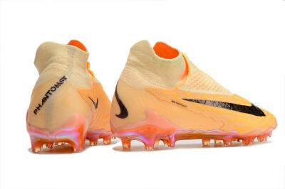 Nike Phantom GX Elite DF Link Blaze Pack FG High-Tops Soccer Cleats - Citron Tint/Burgundy Crush