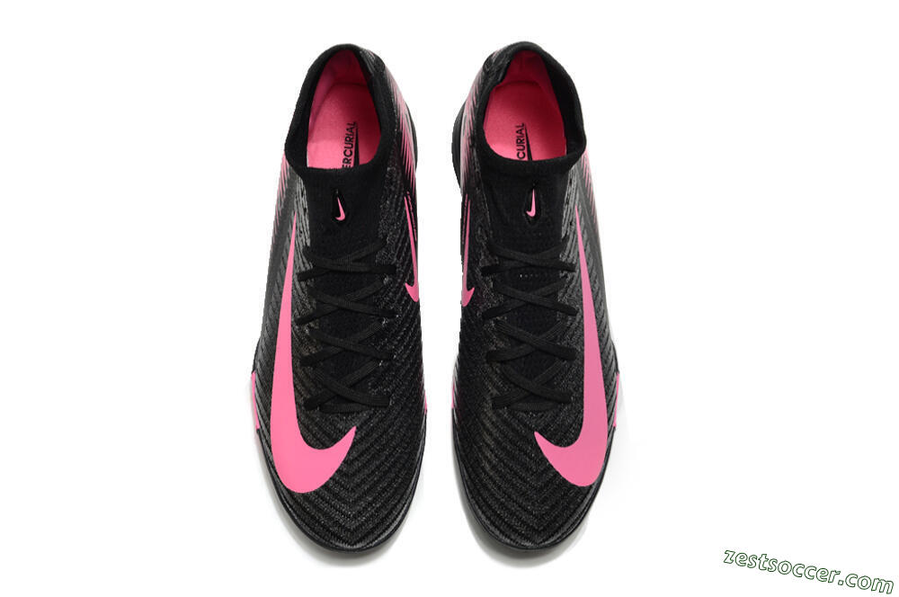 Nike Air Zoom Mercurial Superfly 10 Elite TF High-Tops Soccer Shoes - Black/Pink 4