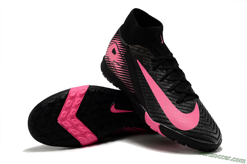 Nike Air Zoom Mercurial Superfly 10 Elite TF High-Tops Soccer Shoes - Black/Pink 3