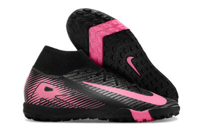 Nike Air Zoom Mercurial Superfly 10 Elite TF High-Tops Soccer Shoes - Black/Pink