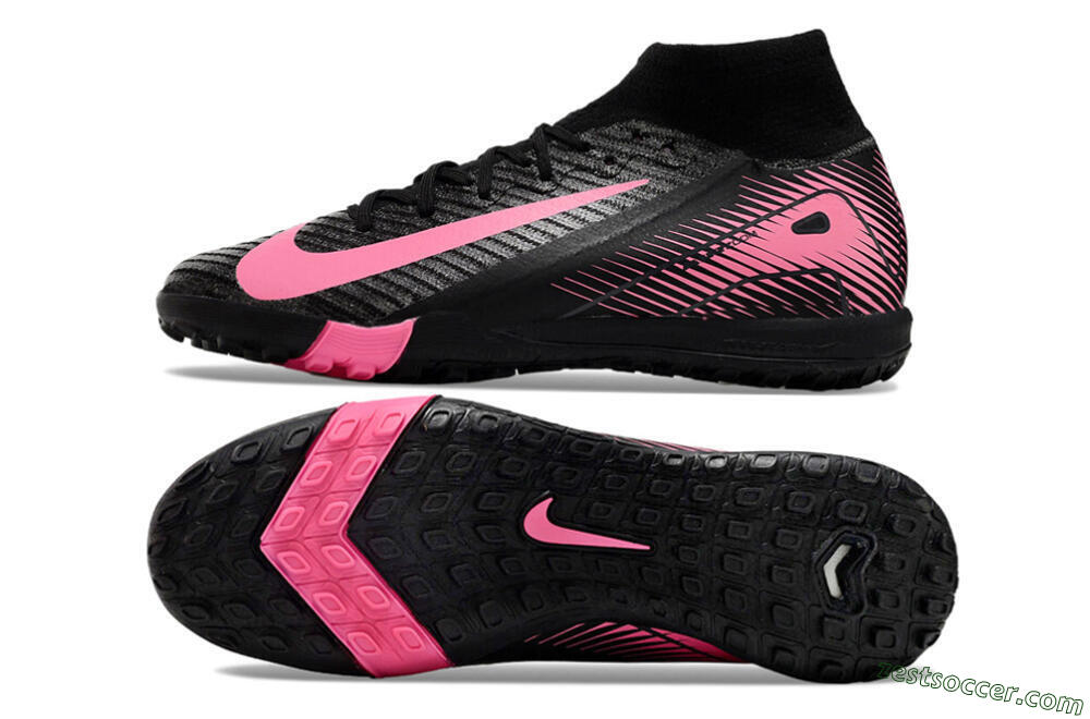 Nike Air Zoom Mercurial Superfly 10 Elite TF High-Tops Soccer Shoes - Black/Pink 1