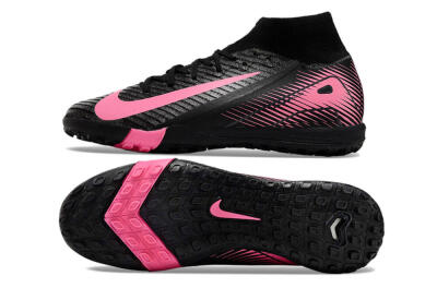 Nike Air Zoom Mercurial Superfly 10 Elite TF High-Tops Soccer Shoes - Black/Pink