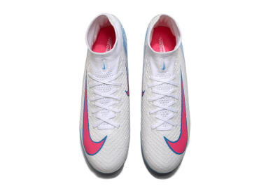 Nike Air Zoom Mercurial Superfly 10 Elite TF High-Tops Soccer Shoes - White/Pink/Blue