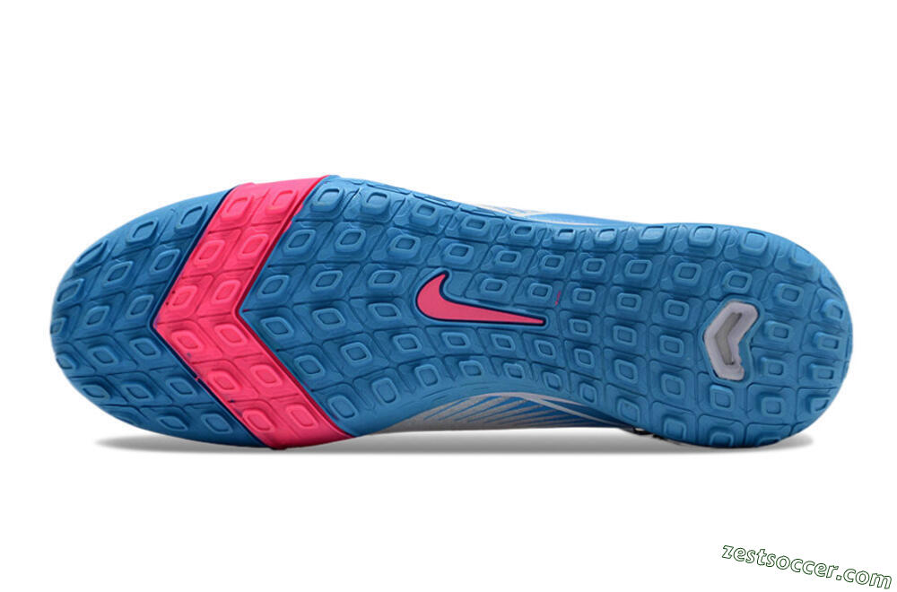 Nike Air Zoom Mercurial Superfly 10 Elite TF High-Tops Soccer Shoes - White/Pink/Blue 6
