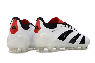 Adidas Predator 24 Elite FG Low-Tops Soccer Cleats - White/Black/Red