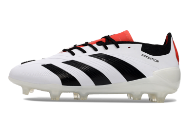 Adidas Predator 24 Elite FG Low-Tops Soccer Cleats - White/Black/Red