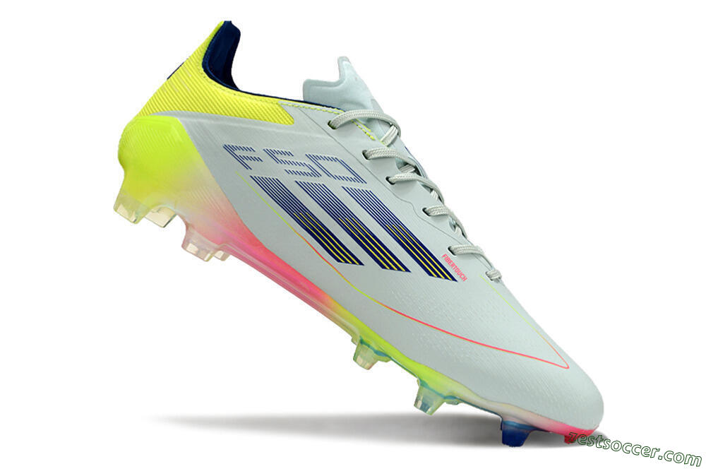 Adidas F50 Elite FG Low-Tops Soccer Cleats - Blue/Pink/Yellow 4