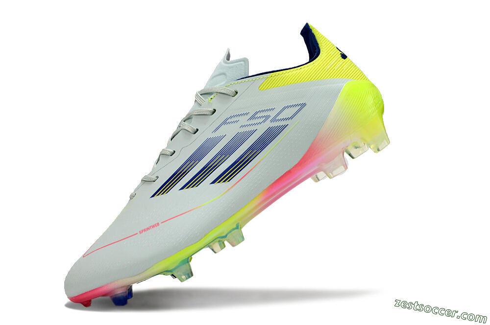 Adidas F50 Elite FG Low-Tops Soccer Cleats - Blue/Pink/Yellow 5