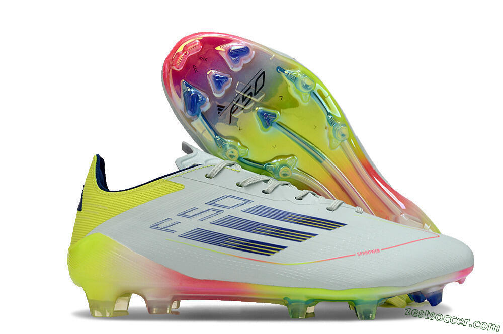 Adidas F50 Elite FG Low-Tops Soccer Cleats - Blue/Pink/Yellow 0
