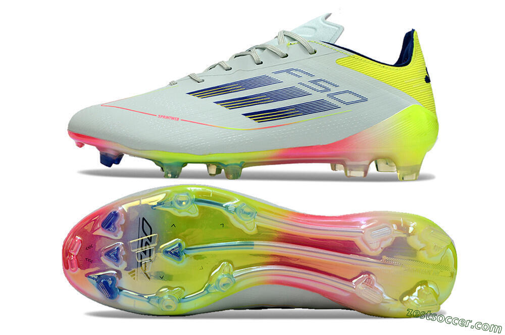 Adidas F50 Elite FG Low-Tops Soccer Cleats - Blue/Pink/Yellow 1