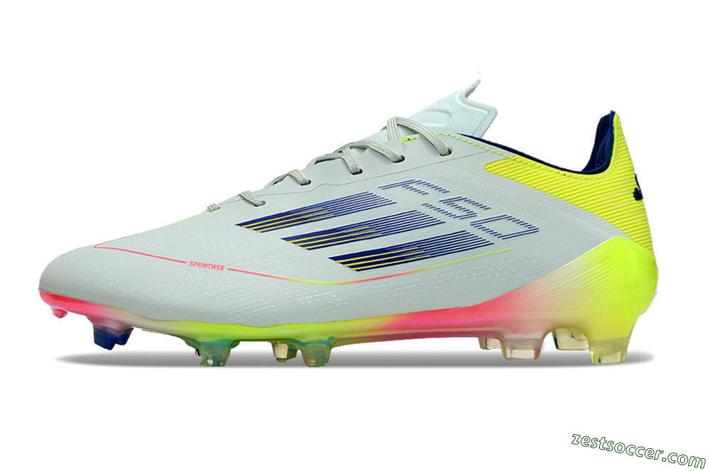 Adidas F50 Elite FG Low-Tops Soccer Cleats - Blue/Pink/Yellow 2