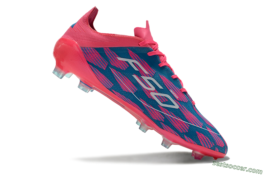 Adidas F50 Elite FG Low-Tops Soccer Cleats - Pink/Blue/White 4