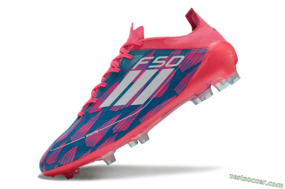 Adidas F50 Elite FG Low-Tops Soccer Cleats - Pink/Blue/White 5