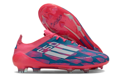 Adidas F50 Elite FG Low-Tops Soccer Cleats - Pink/Blue/White