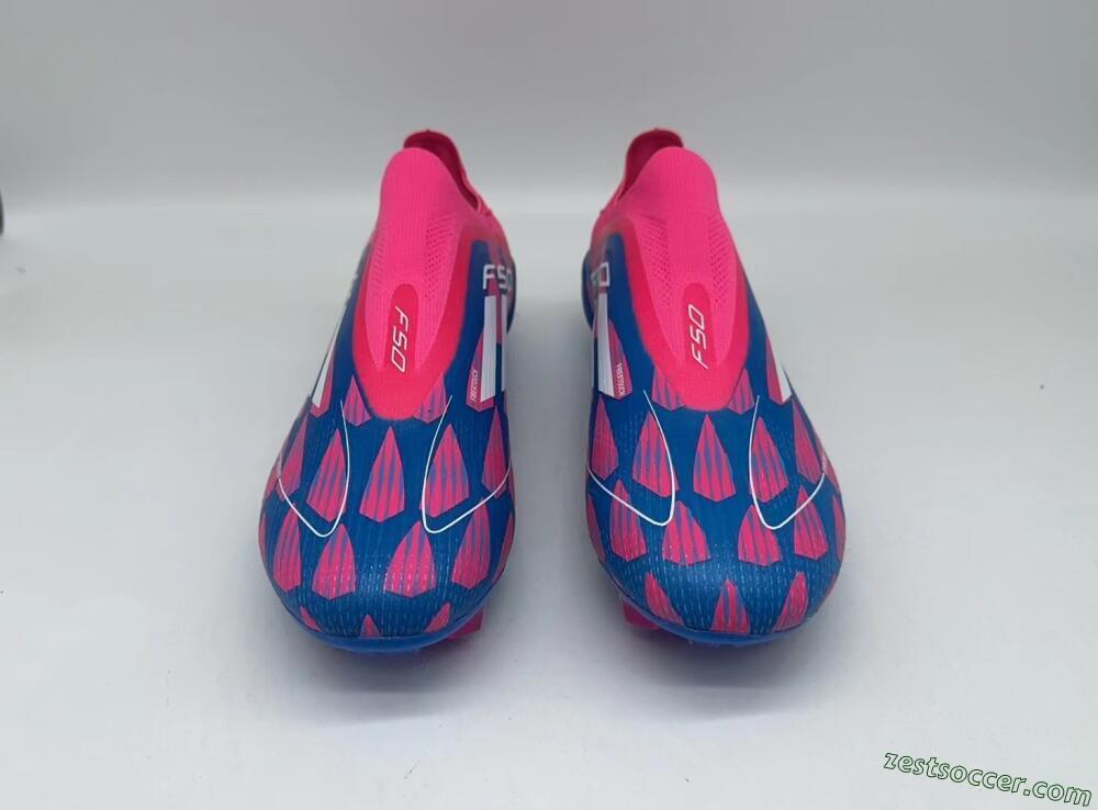 Adidas F50 Elite Laceless FG Low-Tops Soccer Cleats - Blue/Pink/White
