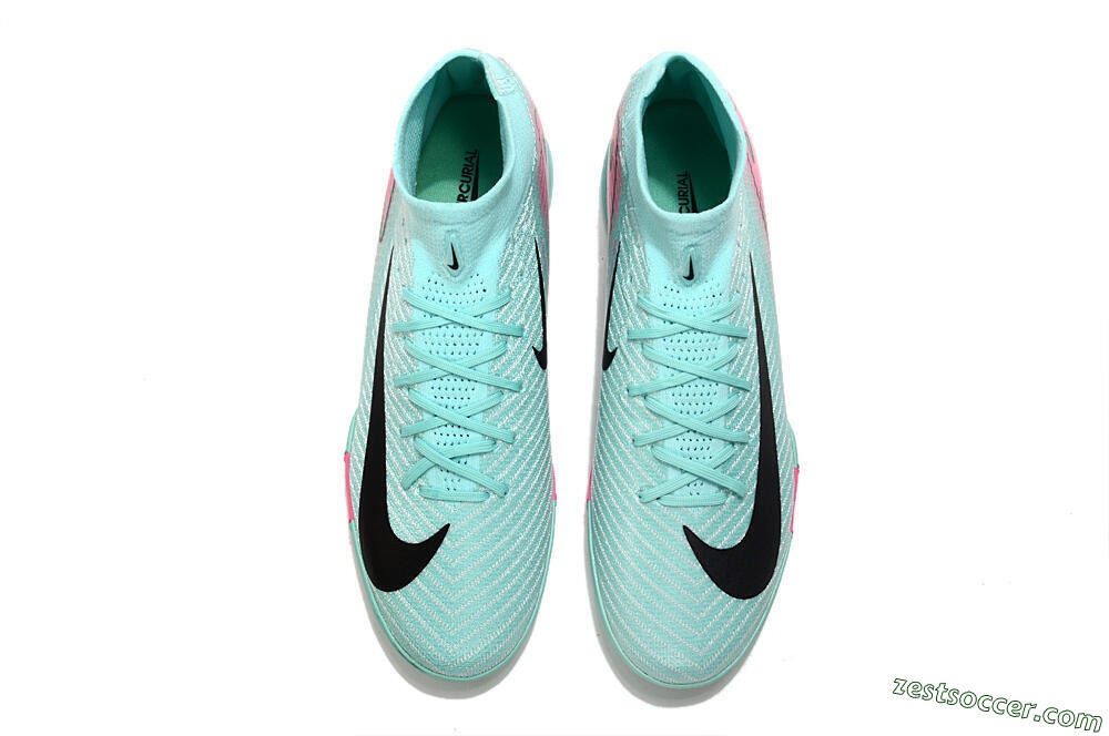 Nike Air Zoom Mercurial Superfly 10 Elite TF High-Tops Soccer Shoes - Green/Pink/Black 5