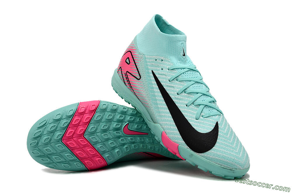 Nike Air Zoom Mercurial Superfly 10 Elite TF High-Tops Soccer Shoes - Green/Pink/Black 3