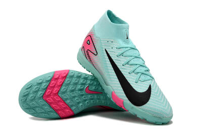 Nike Air Zoom Mercurial Superfly 10 Elite TF High-Tops Soccer Shoes - Green/Pink/Black