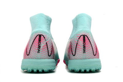 Nike Air Zoom Mercurial Superfly 10 Elite TF High-Tops Soccer Shoes - Green/Pink/Black