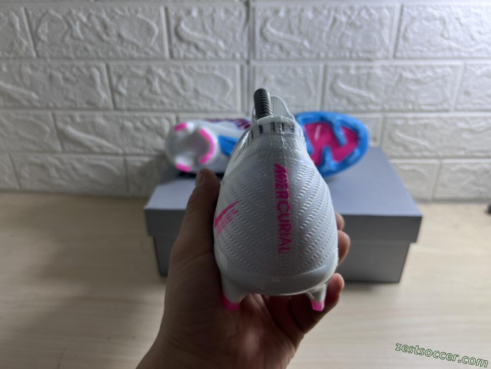 Nike Air Zoom Mercurial Vapor 15 Elite FG Low-Tops Soccer Cleats - White/Blue/Pink