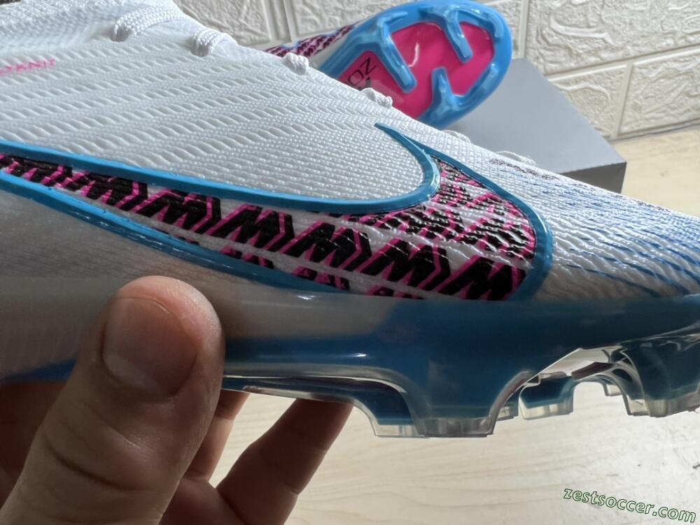 Nike Air Zoom Mercurial Vapor 15 Elite FG Low-Tops Soccer Cleats - White/Blue/Pink