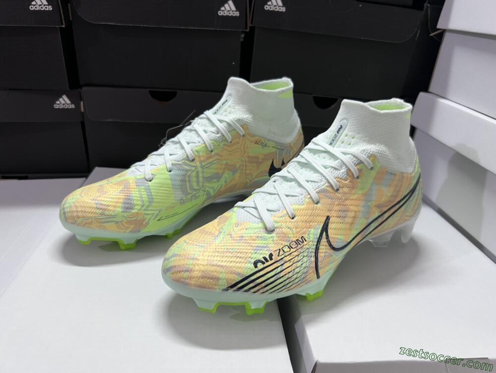 Nike Air Zoom Mercurial Superfly 9 Elite FG High-Tops Soccer Cleats - Blue/Green