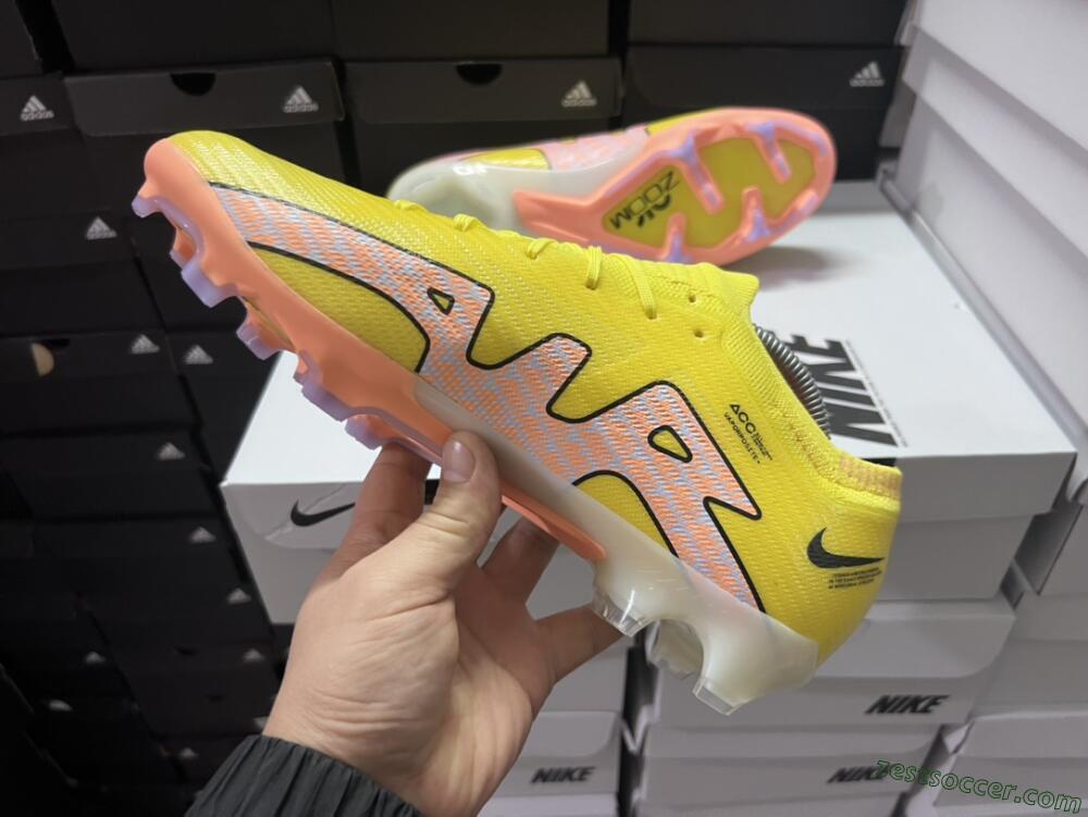 Nike Air Zoom Mercurial Vapor 15 Elite FG Low-Tops Soccer Cleats - Yellow/Pink