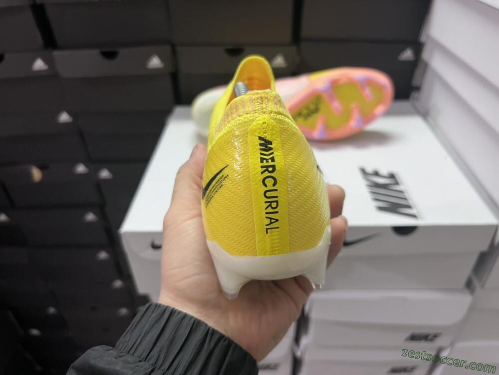 Nike Air Zoom Mercurial Vapor 15 Elite FG Low-Tops Soccer Cleats - Yellow/Pink
