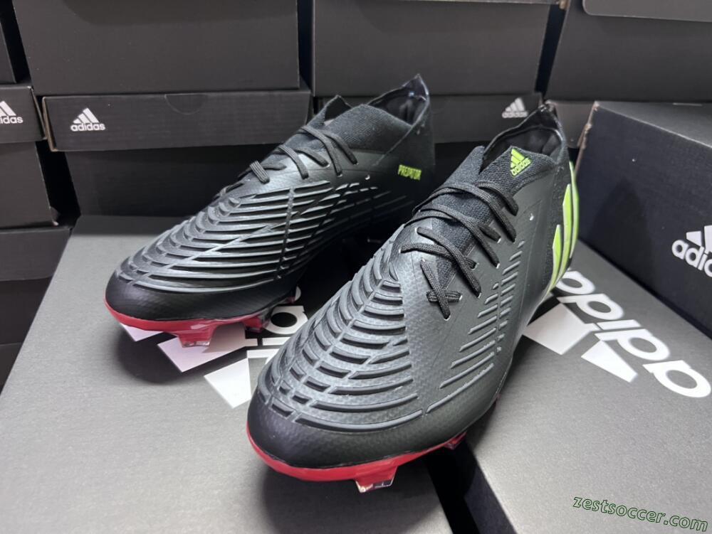 Adidas Predator Edge Geometric.1 Low FG Low-Tops Soccer Cleats - Black/Yellow/Red